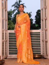 mango-yellow-orange-banarasi-chiffon-georgette-bandhani-saree