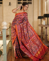 maroon-red-single-ikat-mulberry-silk-saree