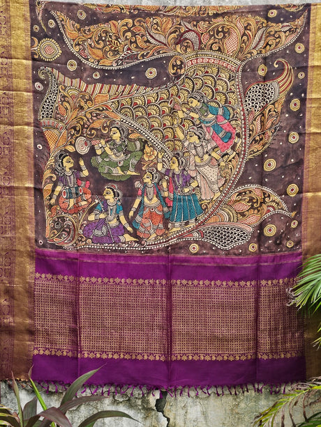 matsya-gopika-kanchipattu-kalamkari-dupatta
