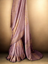 Mauve Pure Gajji Silk Bandhani Saree