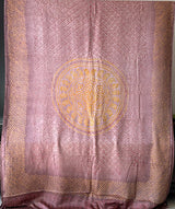 Mauve Pure Gajji Silk Bandhani Saree