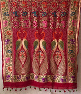 Mayur Leher - Pure Banarsi Georgette Meenakari Bandhani Dupatta