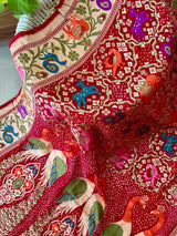 Mayur Leher - Pure Banarsi Georgette Meenakari Bandhani Dupatta