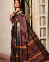 Mayura Leela Cotton Kalamkari Saree