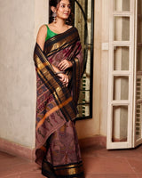 Mayura Leela Cotton Kalamkari Saree