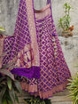 mesmerizing-Purple-pure-banarsi-georgette-bandhani-lehenga