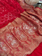 model-wearing-red-exquisite-banarasi-georgette-saree