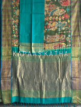 mor-hari-hues-divine-theme-kanjivaram-silk-kalamkari-saree