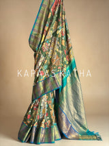 mor-hari-hues-divine-theme-kanjivaram-silk-kalamkari-saree