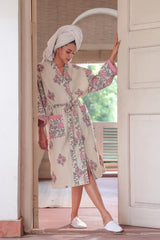 Morning Bloom Waffle Cotton Robe