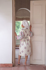 Morning Bloom Waffle Cotton Robe