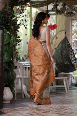 Mulberry Silk Bandhani Saree in Shades of Grey and Brown