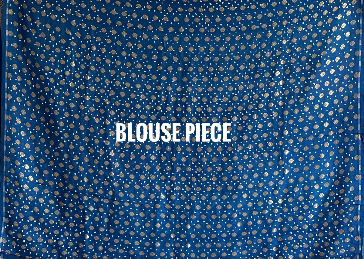 Shop stylish pure Munga Silk Bandhani saree featuring gold zari floral mandalas and paisley pallu. Lightweight, vibrant, and ideal for festive celebrations.