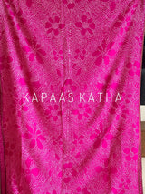 Munga Silk Bandhani Saree in Rani Pink | Kapaas Katha