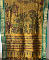 mustard-green-cotton-kalamkari-saree-border-detail-view
