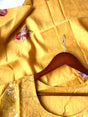 mustard-mul-chanderi-embroidered-semi-stitched-kurta-set
