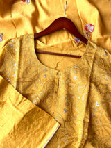 mustard-mul-chanderi-embroidered-semi-stitched-kurta-set