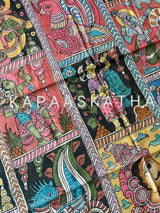 mythical-threads-kalamkari-tales-on-kanjivaram-silk-dupatta-dashavtaram