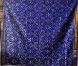 Navratna Pattern Blue Handloom Pure Silk Single Ikat Patola Blouse Fabric