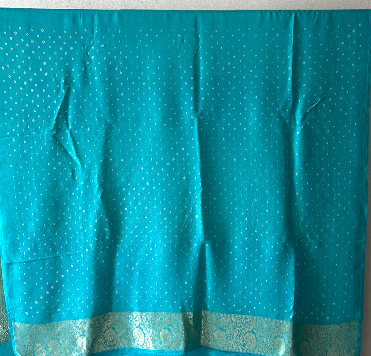 Neel Tara Handloom Munga Silk Bandhani Saree