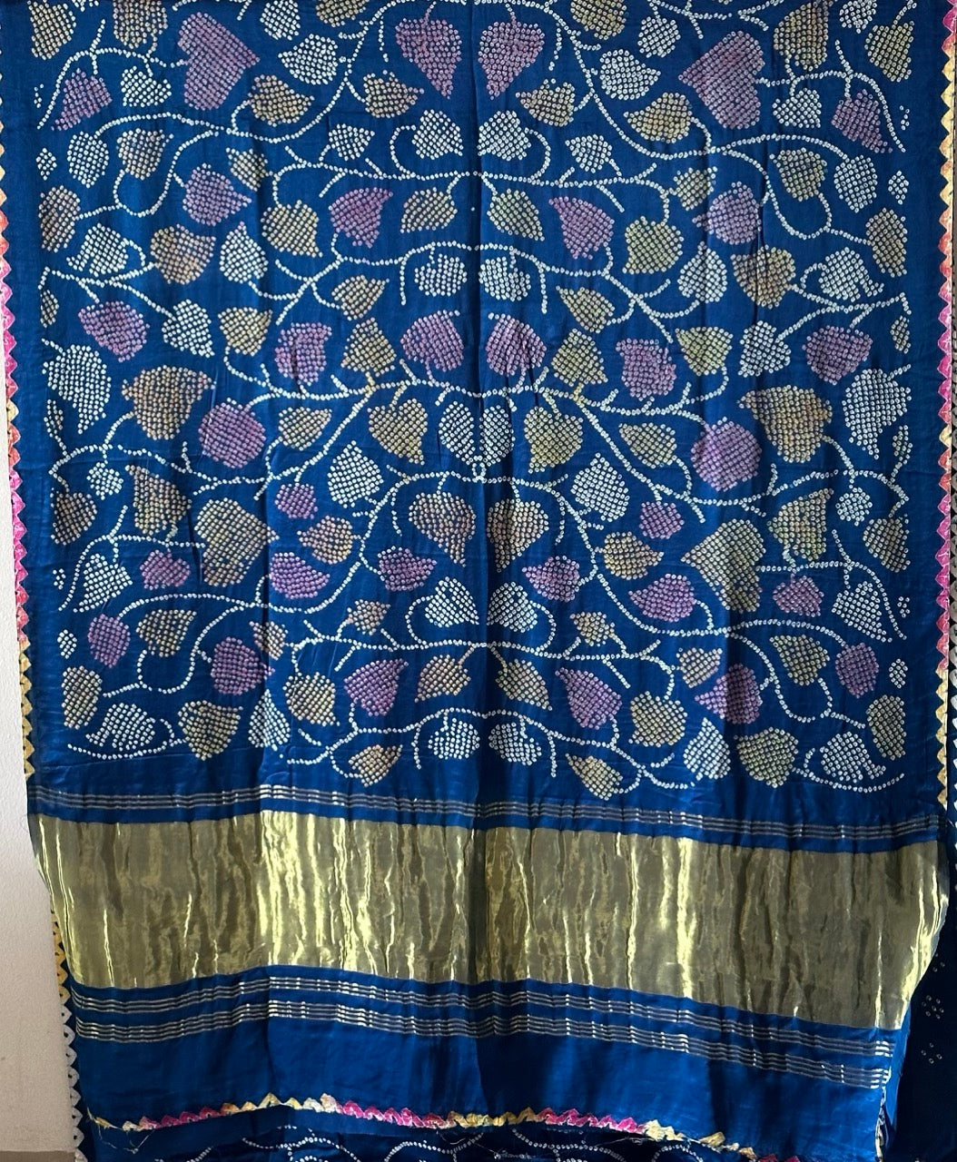 neelpushpa-pure-gajji-silk-bandhani-saree-with-multicoloured-bandhej