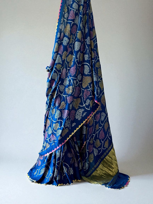 neelpushpa-pure-gajji-silk-bandhani-saree-with-multicoloured-bandhej