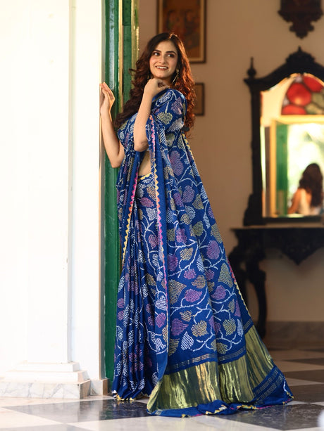 neelpushpa-pure-gajji-silk-bandhani-saree-with-multicoloured-bandhej