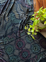 Neelratna - Black Pure Gajji Silk Bandhani Saree