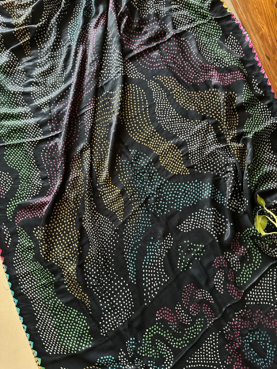 Neelratna - Black Pure Gajji Silk Bandhani Saree