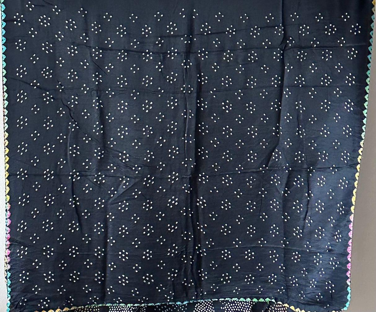 Neelratna - Black Pure Gajji Silk Bandhani Saree