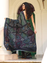 neelratna-black-pure-gajji-silk-bandhani-saree