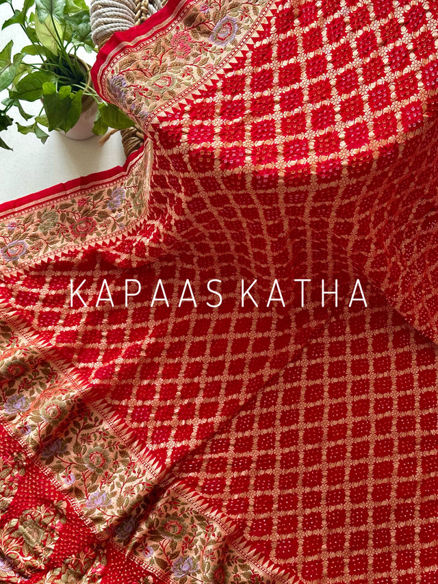 new-heritage-luxe-handloom-pure-banarasi-georgette-bandhani-dupatta