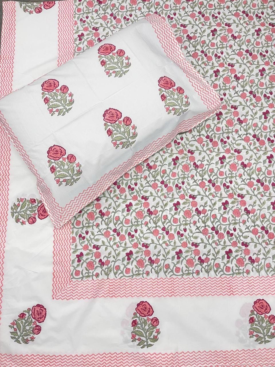 new-premium-rose-garden-reversible-mulmul-quilt-cotton-bedsheet-set