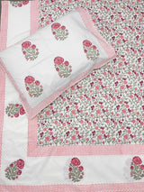 new-premium-rose-garden-reversible-mulmul-quilt-cotton-bedsheet-set