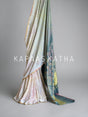 Multicolour Bandhej Gajji Silk Saree in Grey | Kapaas Katha