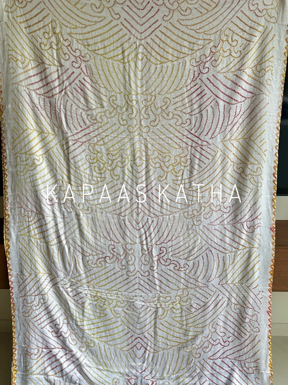 Multicolour Bandhej Gajji Silk Saree in Grey | Kapaas Katha