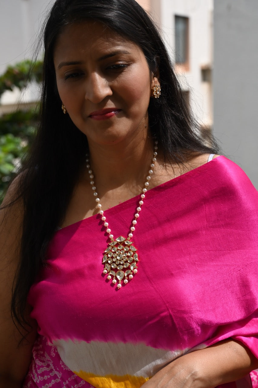 Noor-e-Moti - Light of Pearls and Polki Sparkle Necklace Set