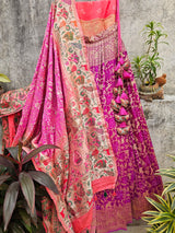 ombre-shaded-banarsi-georgette-bandhani-lehenga