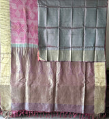 Light Mauve Kanjivaram Silk Bandhani Saree