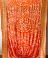 Orange Pure Chiffon Banarasi Georgette Bandhani Saree