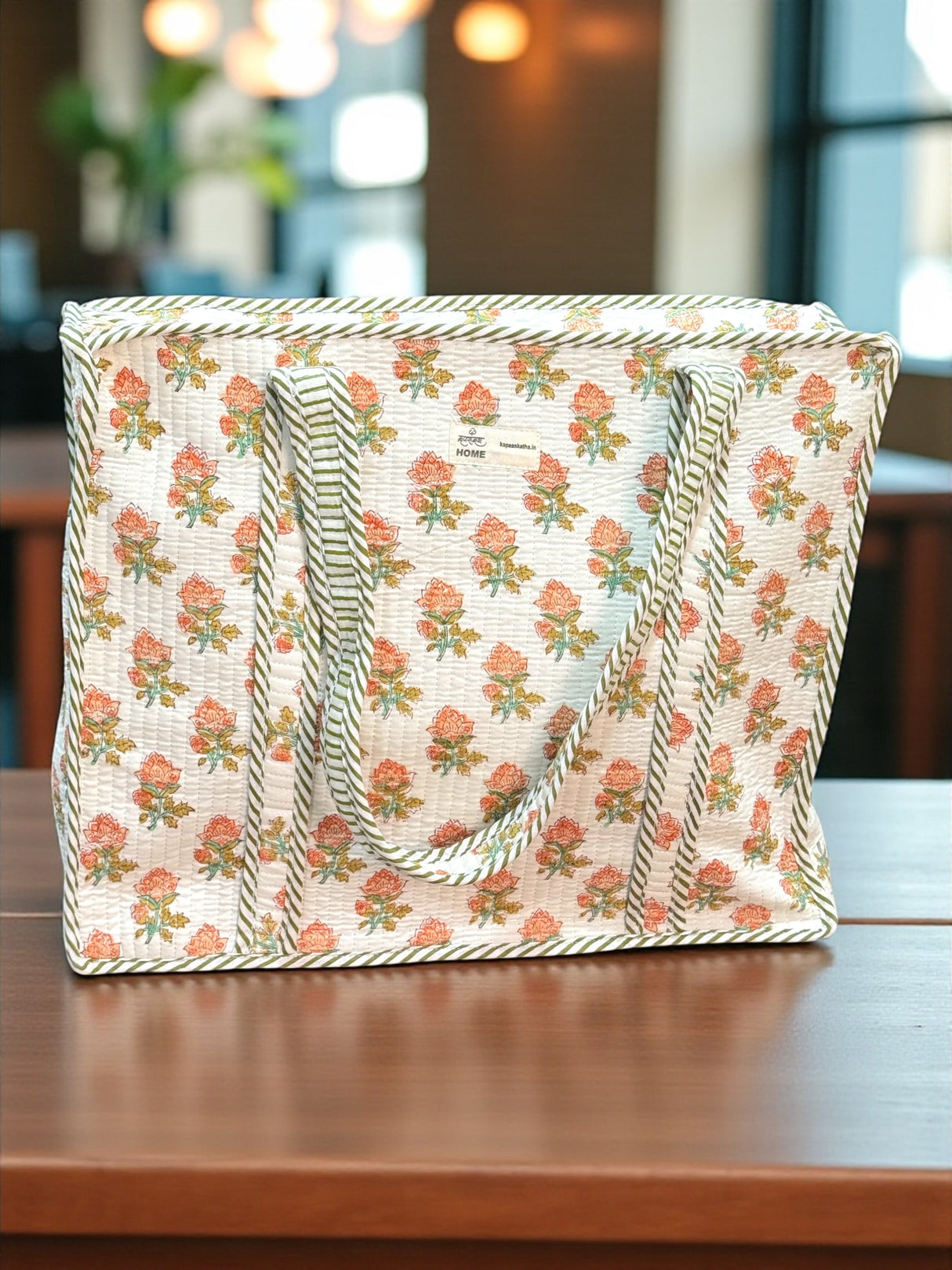 orange-floral-classic-tote-bag-handcrafted-design