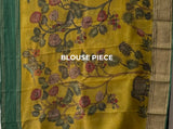 organza-jungle-theme-yellow-green-kalamkari-saree