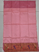 paithani-handloom-silk-blouse-piece-with-check-pattern