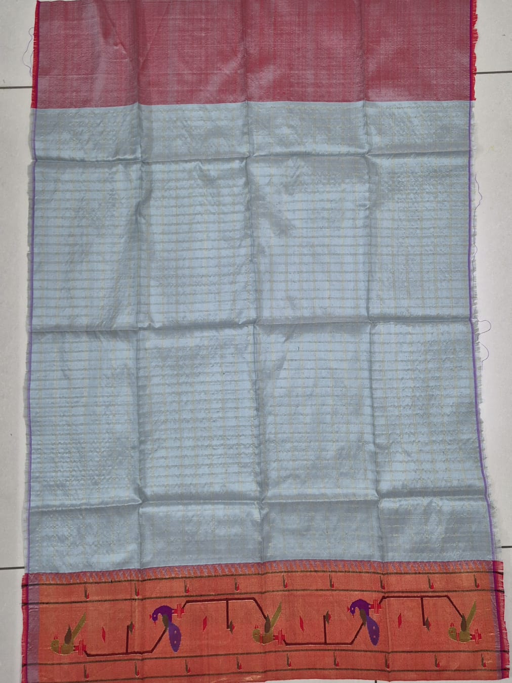 paithani-handloom-silk-blouse-piece-with-check-weave