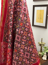 Handloom pure silk single ikat/patola dupatta