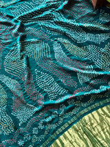 panna-rekha-turquoise-green-pure-gajji-silk-bandhani-saree