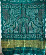 panna-rekha-turquoise-green-pure-gajji-silk-bandhani-saree