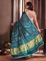 panna-rekha-turquoise-green-pure-gajji-silk-bandhani-saree
