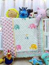 reversible-pastel-colored-elephant-print-baby-quilt-made-in-jaipur-for-wholesale-in-australia-and-uae