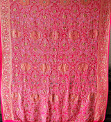 Pink Exclusive Handloom Pure Banarasi Georgette Bandhani Saree